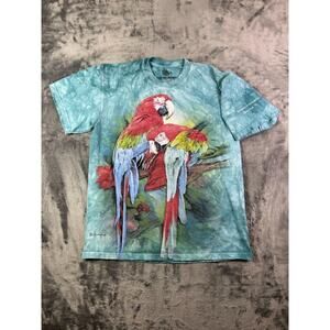 Y2K‎ The Mountain Small Macaw Parrot T-Shirt Tie Dye Nature Graphic Tee Retro